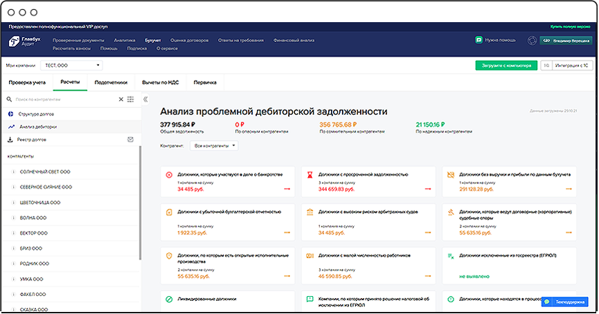 Анализ контрагентов