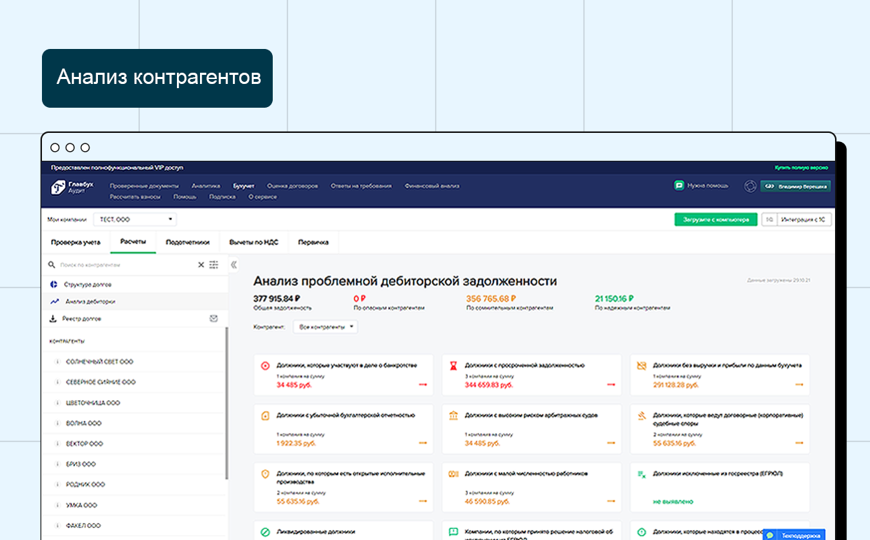 Анализ контрагентов